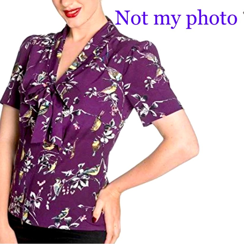 Hell Bunny Bird print Blouse Size 4X